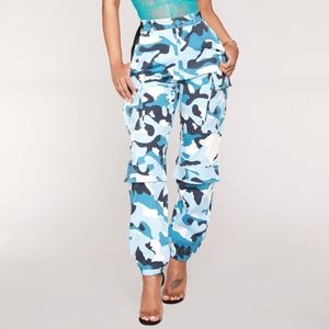 NWT Blue Camo Cargo Pants